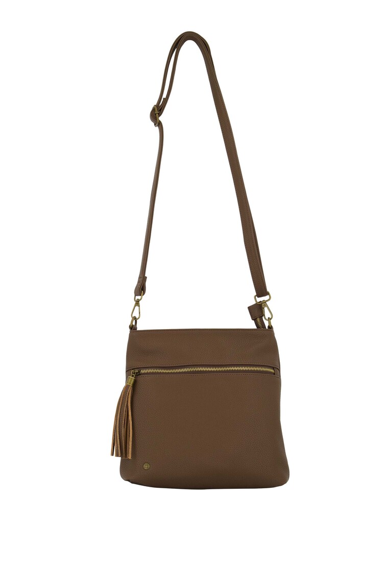 Zusss Zusss | Tas met kastje en rits chocoladebruin