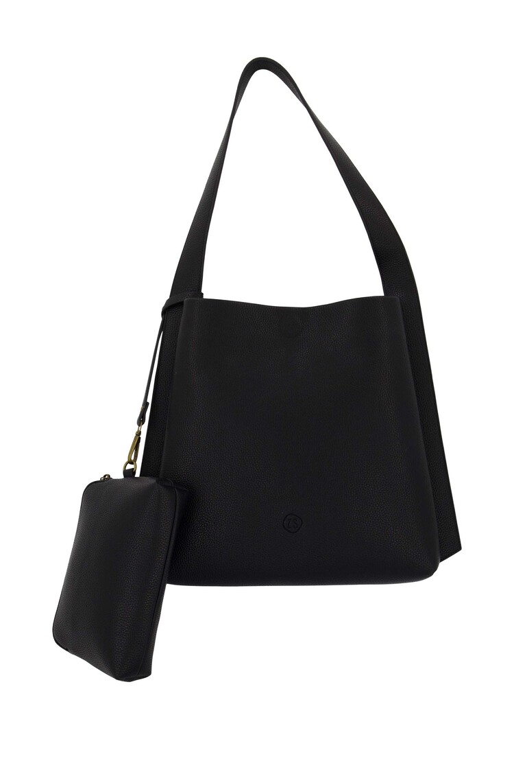 Zusss Zusss | Tas met strap detail en make up tasje zwart