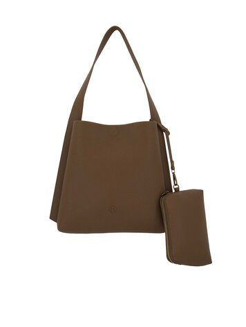 Zusss Zusss | Tas met strap detail en make up tasje bruin