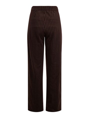 Zusss Zusss | Broek met krijtstreep chocoladebruin