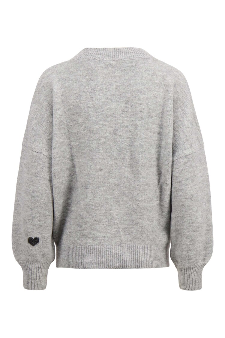 Zusss Zusss | Trui met hartje middengrijs