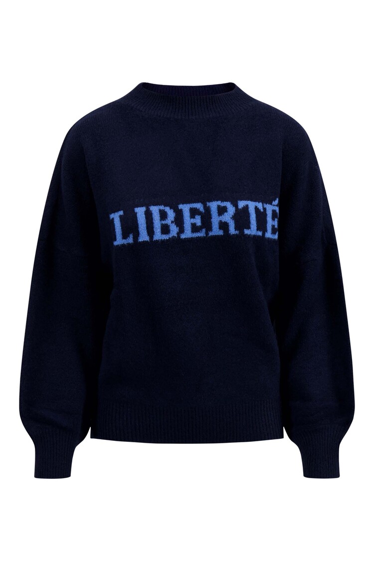 Zusss Zusss | Trui met detail navy/sporty blue