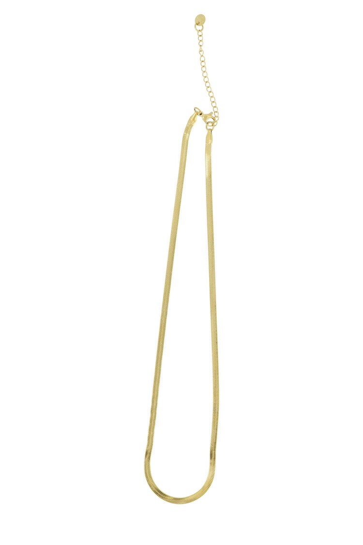 Zusss Zusss | Platte ketting met visgraatstructuur goud