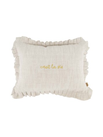 Zusss Zusss | Kussen cest la vie 35x25cm peper en zout