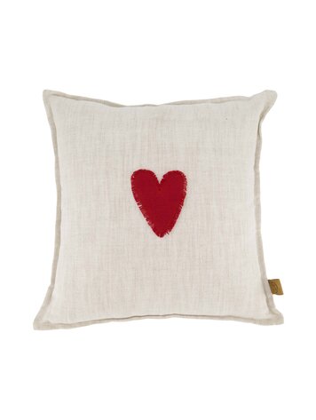 Zusss Zusss | Kussen rood hartje 35x35cm peper en zout