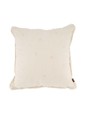Zusss Zusss | Kussen velvet hartjes 45x45cm off white