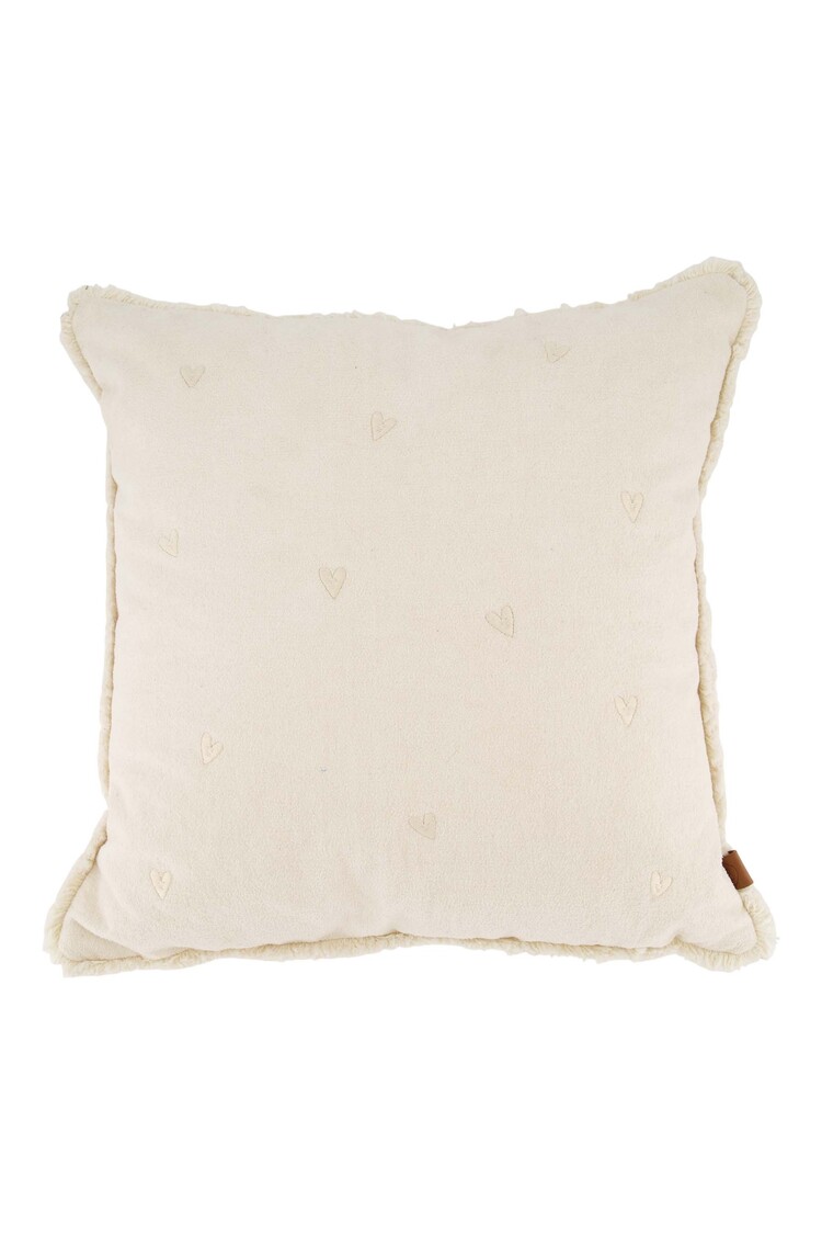 Zusss Zusss | Kussen velvet hartjes 45x45cm off white