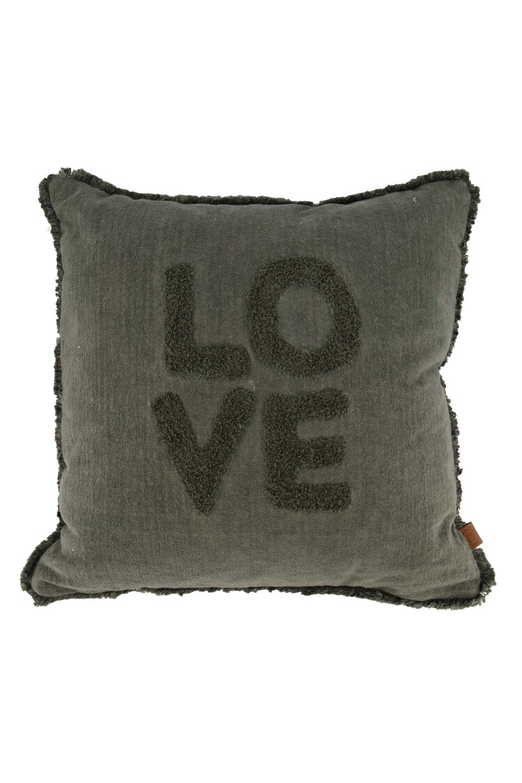 Zusss Zusss | Kussen velvet love 45x45cm donkergroen