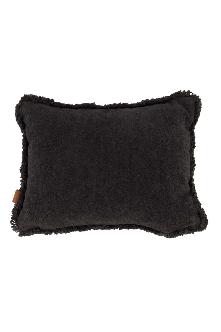 Zusss Zusss | Kussen velvet zilver hartje 35x25cm antracietgrijs