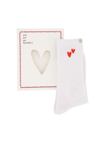 Zusss Zusss | Sokken in doosje wit/rood
