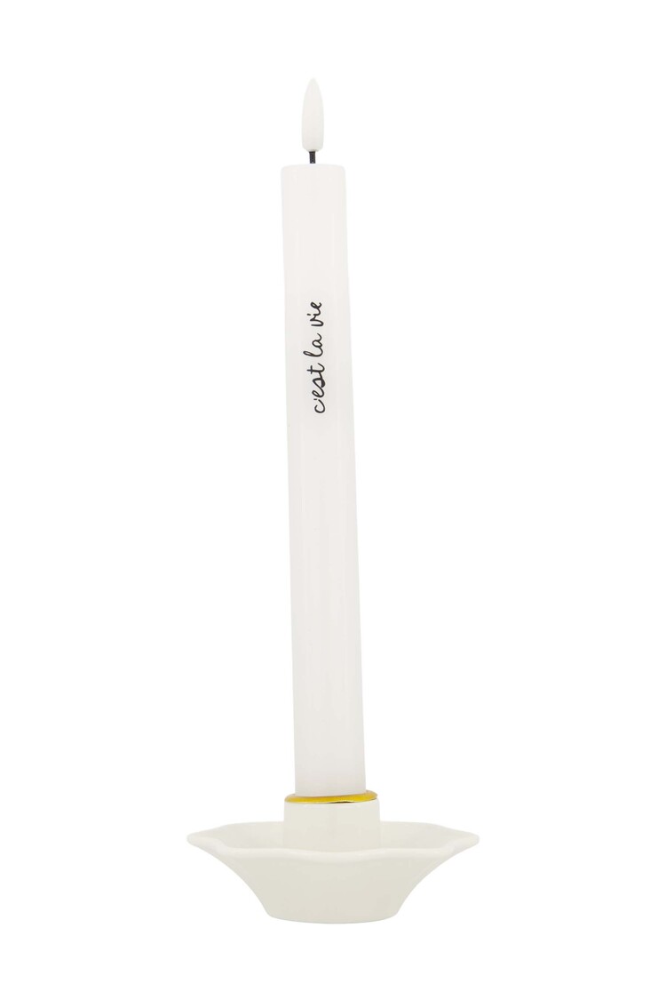 Zusss Zusss | Set van 2 ledkaarsen c'est la vie wit/zwart