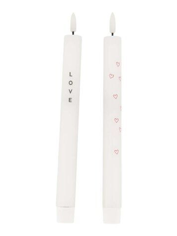 Zusss Zusss | Set van 2 ledkaarsen love wit/groen/rood