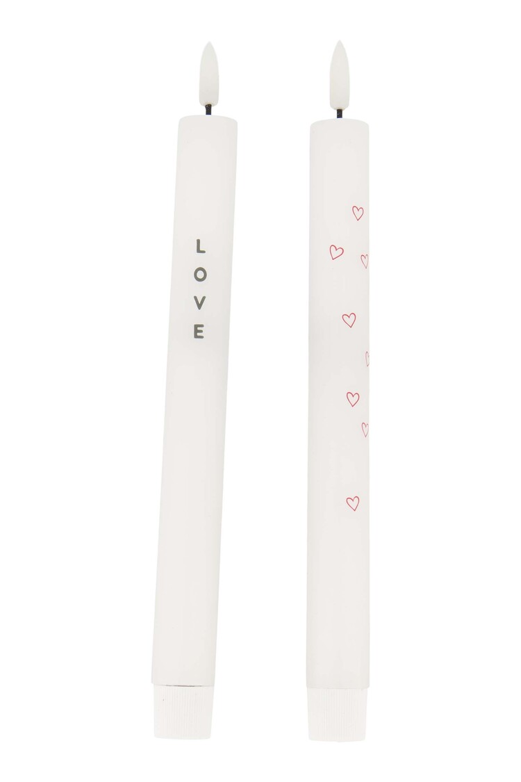 Zusss Zusss | Set van 2 ledkaarsen love wit/groen/rood
