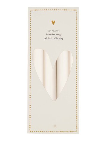 Zusss Zusss | Set van 4 rustieke kaarsen 20cm off white