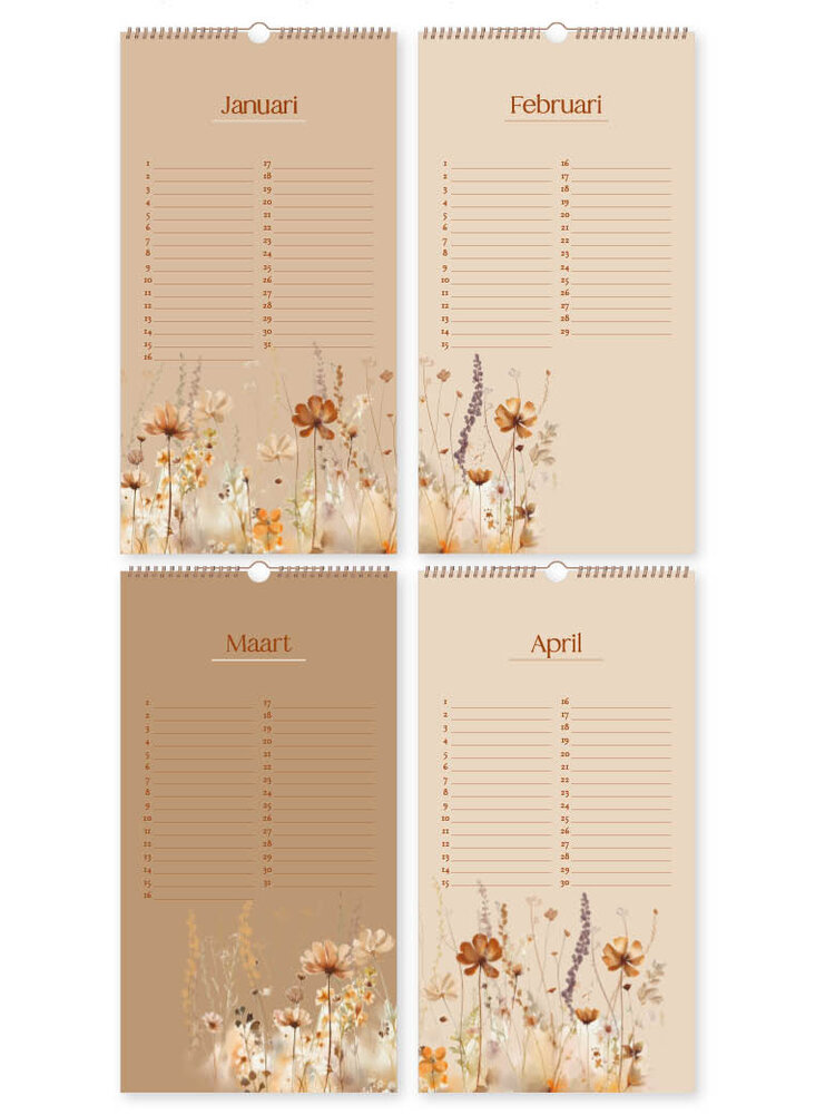 Jots Jots | Verjaardagskalender Wilde bloemen