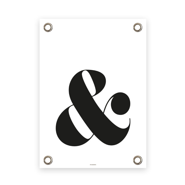 Villa Madelief VM | Tuinposter & teken wit/zwart