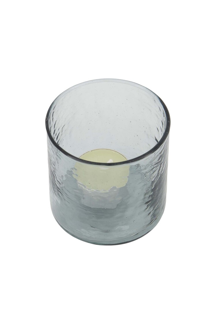 Zusss Zusss | Waxinelichthouder gehamerd glas grijs