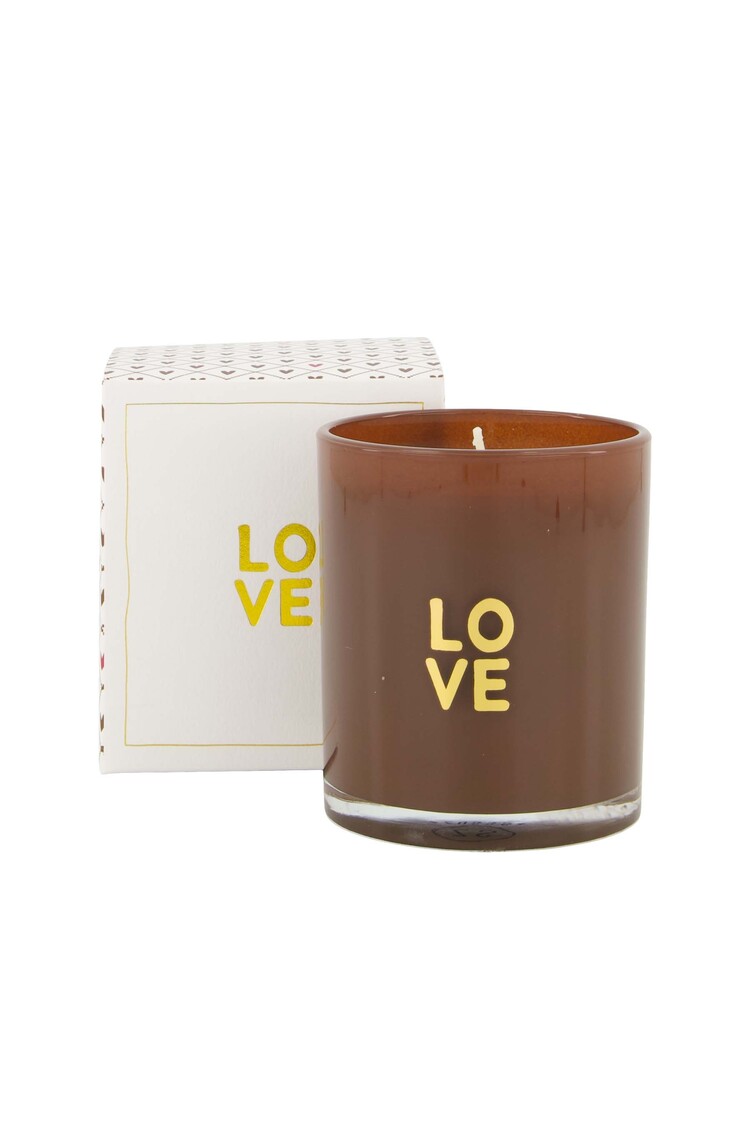 Zusss Zusss | Geurkaars glas in doosje love bruin