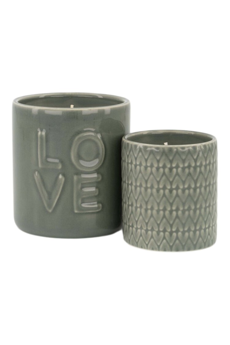 Zusss Zusss | Geurkaars keramiek hartjes donkergroen