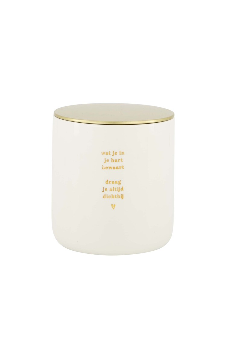 Zusss Zusss | Geurkaars keramiek in je hart wit/goud