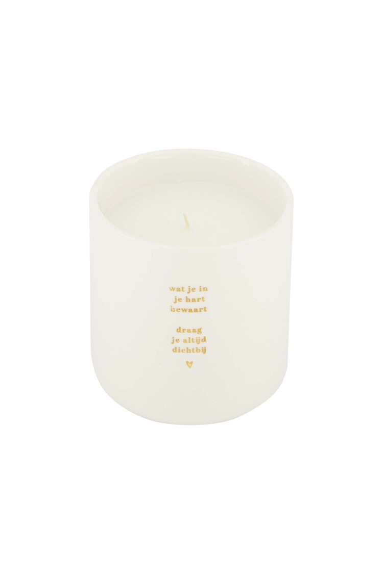 Zusss Zusss | Geurkaars keramiek in je hart wit/goud