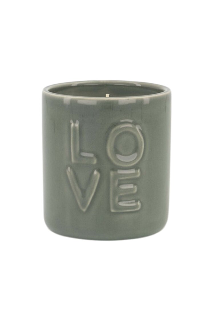 Zusss Zusss | Geurkaars keramiek love donkergroen