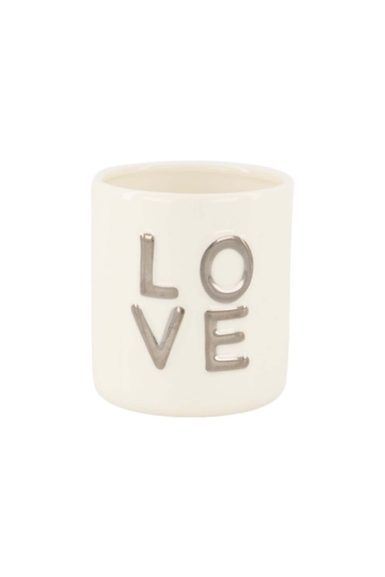 Zusss Zusss | Geurkaars keramiek love wit/zilver