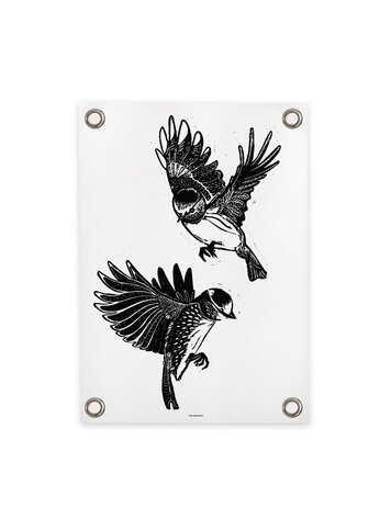 Villa Madelief VM | Tuinposter vogels zwart wit