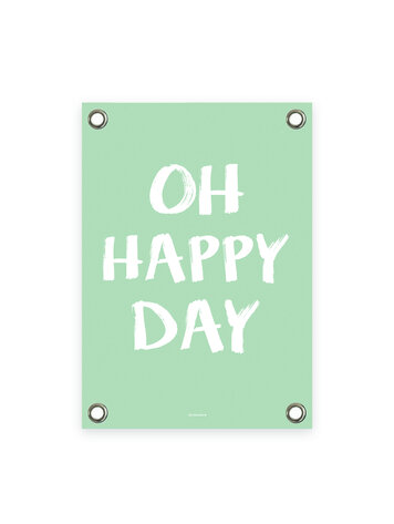 Villa Madelief VM | Tuinposter happy day groen wit