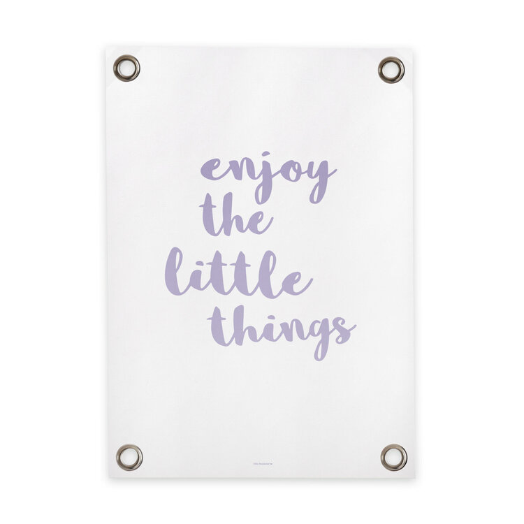 Villa Madelief VM | Tuinposter wit paars enjoy the little things