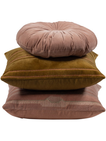 WOOOD Woood | Kussenset Feis velvet roze naturel - set van 3