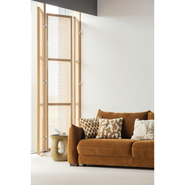 WOOOD Woood | Kussenset Fayden chenille bruin naturel - set van 3