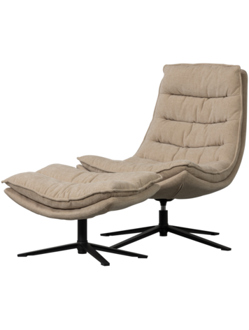 WOOOD Woood | Draaifauteuil Kube met hocker naturel
