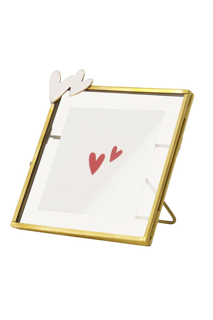 Zusss Zusss | Fotolijstje metaal hartjes wit/goud
