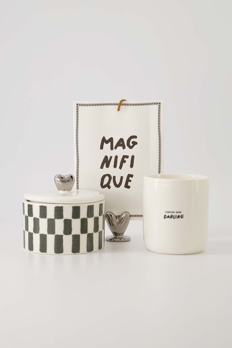 Zusss Zusss | Kaartenstandaard keramiek hartje zilver