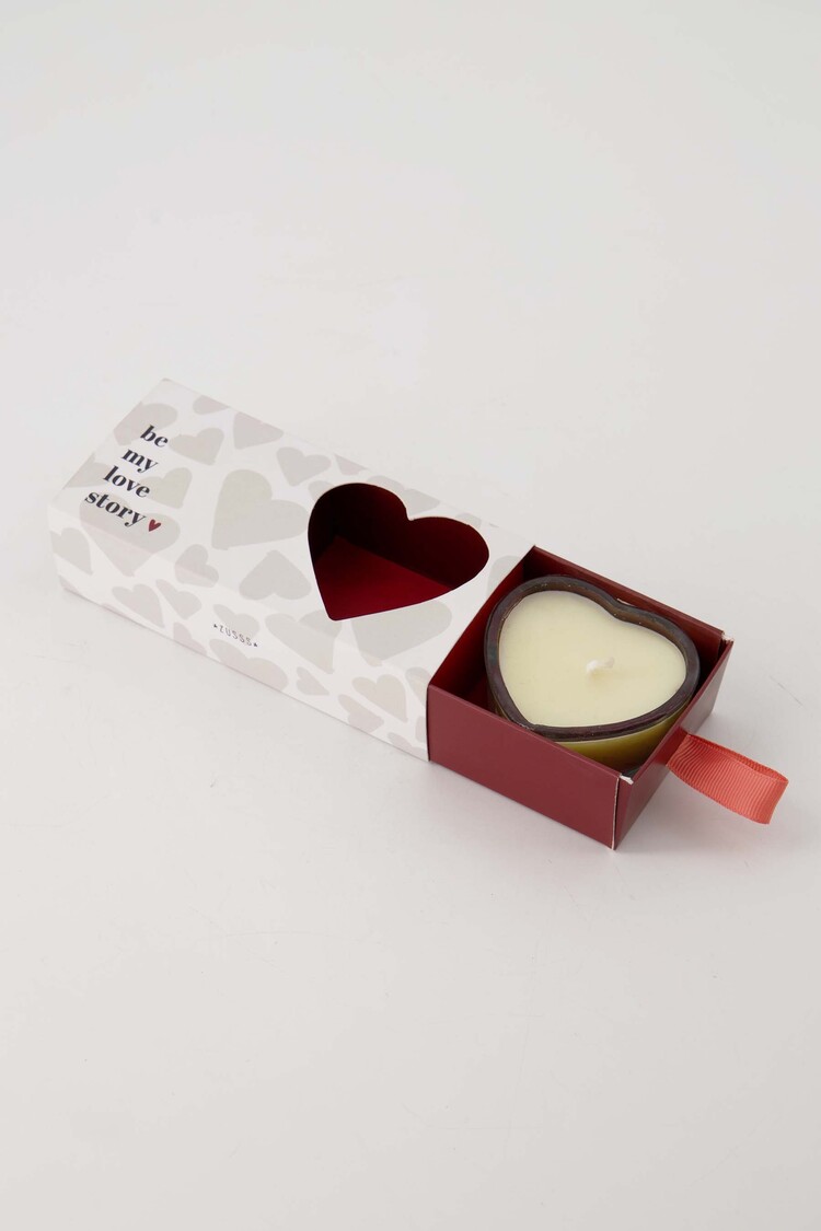 Zusss Zusss | Set van 2 geurkaarsjes in doosje hartje wit/rood