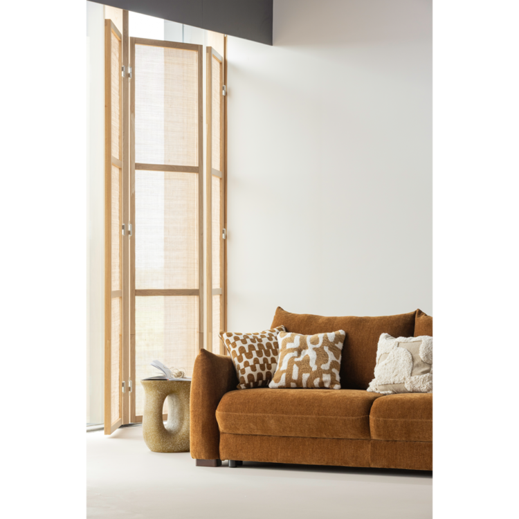 WOOOD Woood | Kussenset Fayden chenille bruin naturel - set van 3