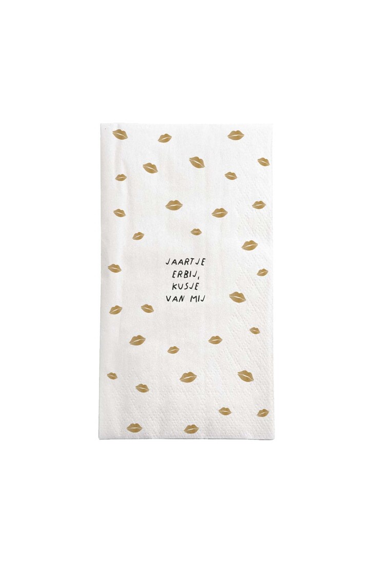 Zusss Zusss | Servetten jaartje erbij wit/goud