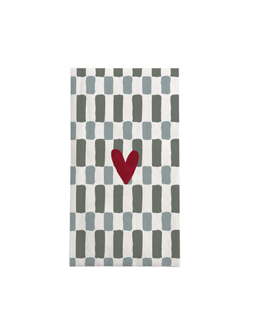 Zusss Zusss | Servetten rechthoek hartje grijs/blauw