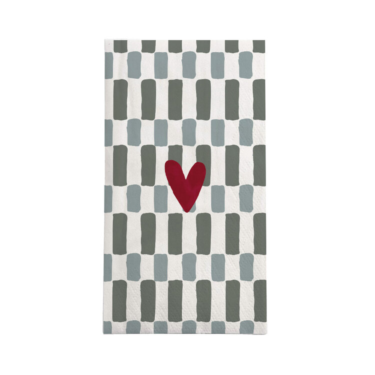 Zusss Zusss | Servetten rechthoek hartje grijs/blauw