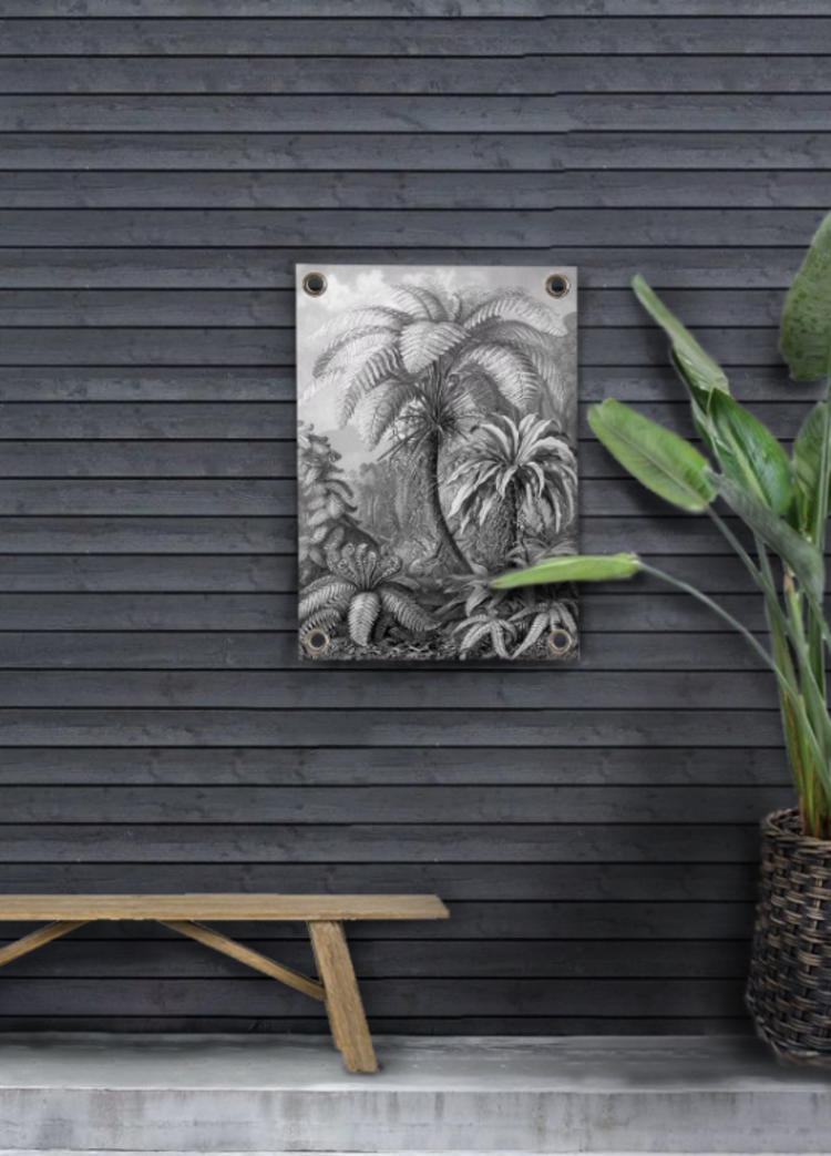 Villa Madelief VM | Tuinposter Jungle zwart wit