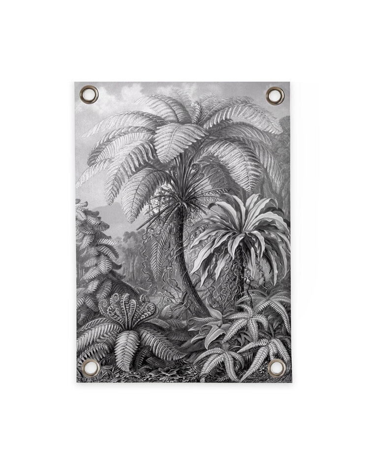 Villa Madelief VM | Tuinposter Jungle zwart wit