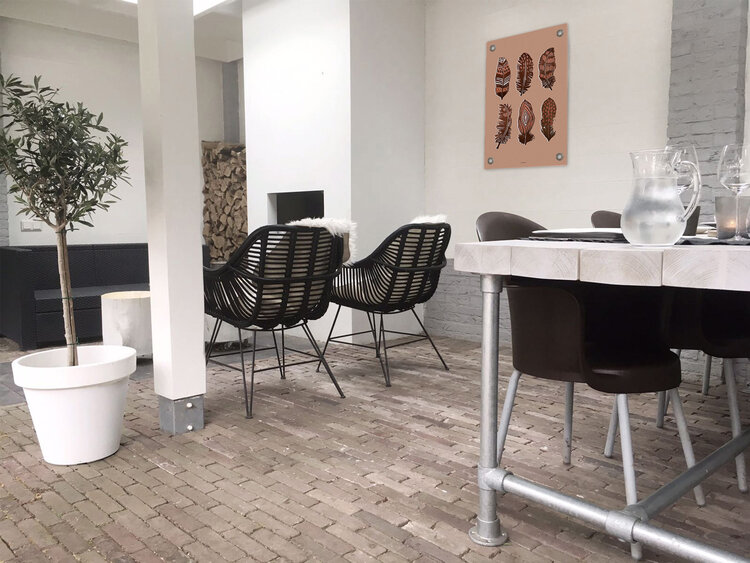 Villa Madelief VM | Tuinposter Veertjes roze