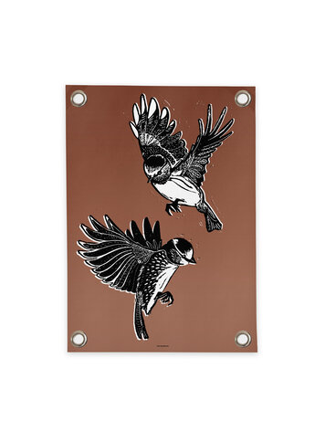 Villa Madelief VM | Tuinposter Vogels bruin