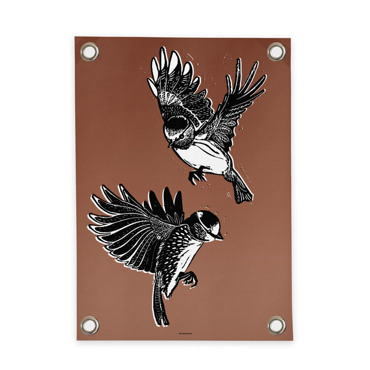 Villa Madelief VM | Tuinposter Vogels bruin