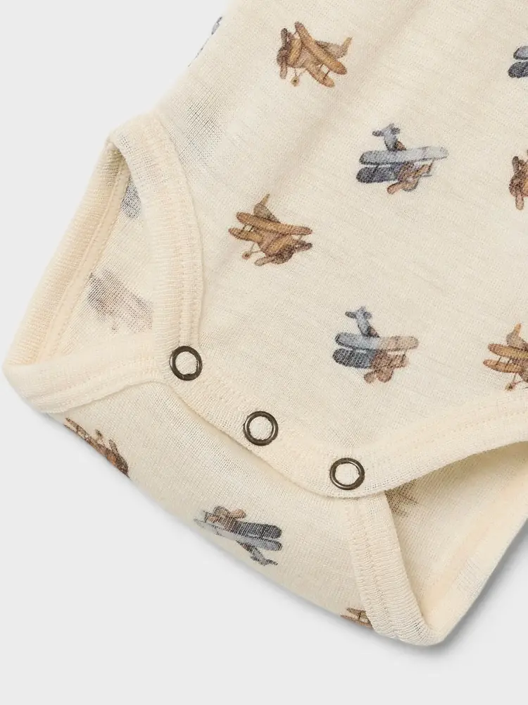 Lil Atelier Lil Atelier | Wollen romper Nalu vliegtuigjes