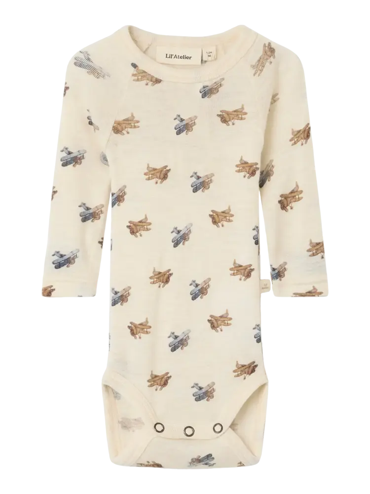Lil Atelier Lil Atelier | Wollen romper Nalu vliegtuigjes