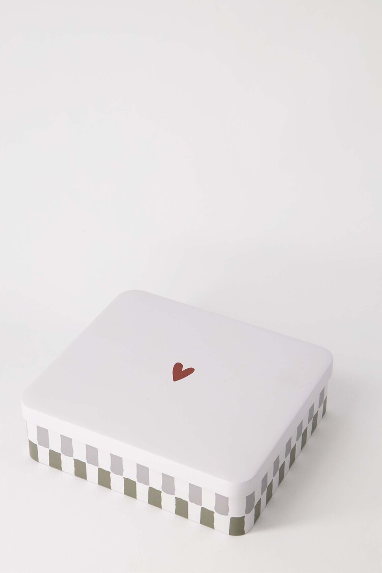 Zusss Zusss | Koekblik hartje rood/grijs/groen