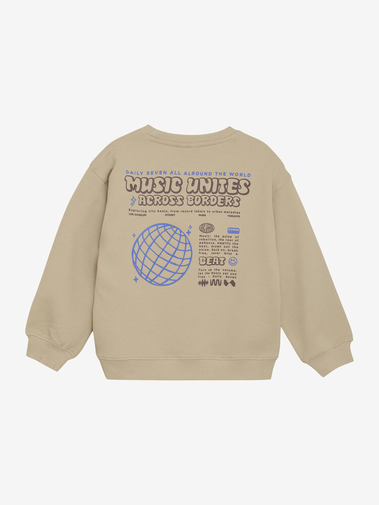 Daily7 Daily7 | Sweater Music oversized latte sand
