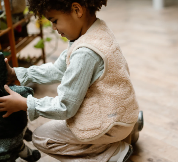 Daily7 Daily7 | Gilet Teddy heart sandshell